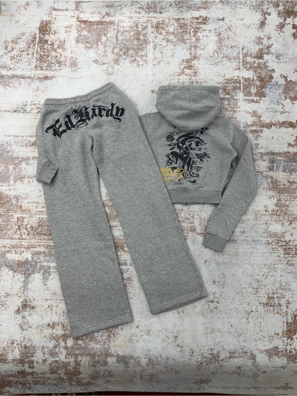 y2k  ED  hardy brown tracksuit set XS - Picture 2 of 6